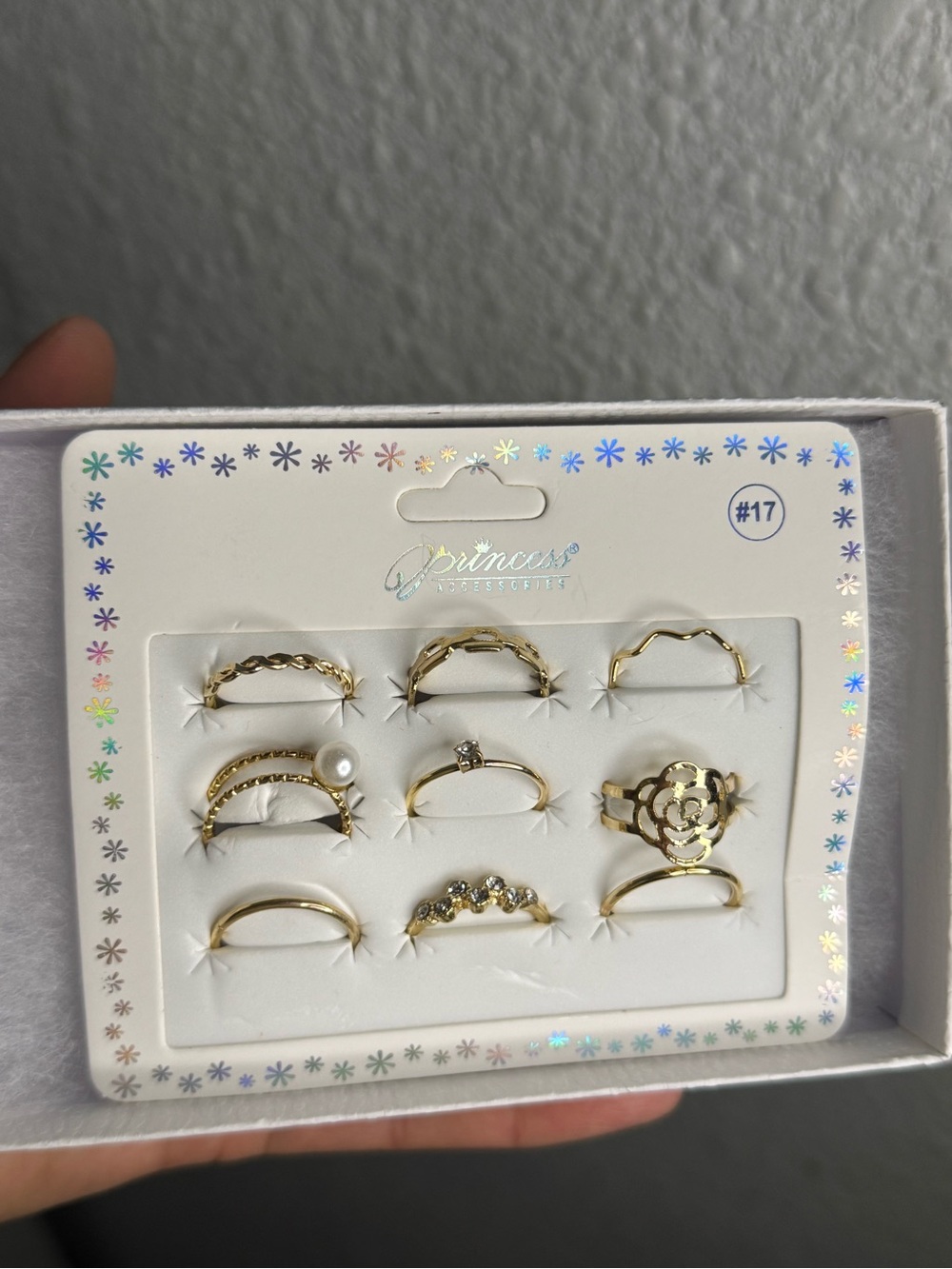 Gold Tone 9-Piece Ring Set - Gold